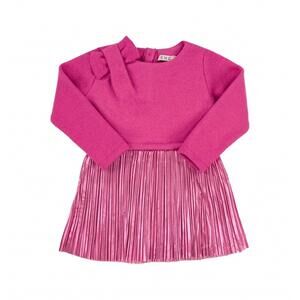 NEW EMC girl's one piece knit top and metallic pleated dress in pink